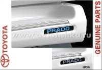 Toyota Land Cruiser Prado 120 (02-) логотип "Prado"на накладки порогов, светящийся голубым светом, оригинал.