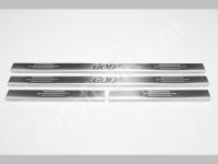 Volkswagen Golf Plus 5 (2004-) накладки на пороги из нержавеющей стали, 4 шт.