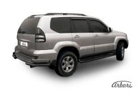 Защита заднего бампера "уголки" Arbori d76+d42 двойные черные TOYOTA LAND CRUISER PRADO 2003-2010