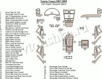 Декоративные накладки салона Toyota Camry 2007-2010 полный набор, 4 Cyl. с навигацией