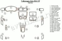Декоративные накладки салона Volkswagen Jetta 2011-н.в. полный набор, без навигации