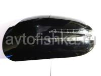 Mercedes W220, W215 корпуса боковых зеркал черные, со светодиодными поворотниками и подсветкой Welcome, дизайн SL-class, комплект 2 шт.