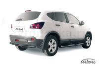 Защита заднего бампера Arbori d57 черная NISSAN QASHQAI 2010-2013