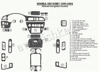 Декоративные накладки салона Honda Odyssey 1999-2004 без навигации система, 26 элементов.