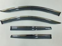 Nissan Qashqai (14–) Дефлекторы боковых окон с нержавеющим молдингом, OEM стиль