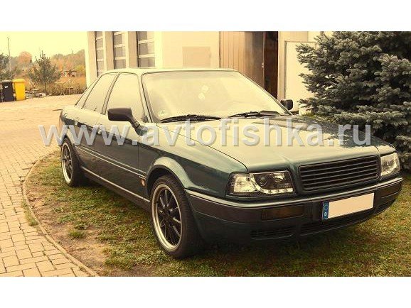 Audi 80, 90 B4 (91-95) фары передние линзовые черные со светодиодной подсветкой