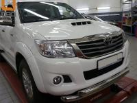 Toyota Hilux (12–) Защита переднего бампера двойная d 76/76 мм, нерж.