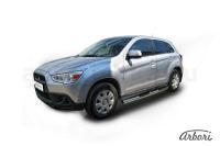 Защита штатных порогов Arbori d76 с проступями MITSUBISHI ASX 2010-2012