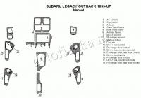 Декоративные накладки салона Subaru Legacy Outback 1995-1999 ручной, 18 элементов.