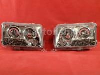 Mercedes E W124 (93-95) фары передние линзовые хромированные, комплект 2 шт.