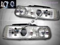 Chevrolet Tahoe, Suburban (99-06) фары передние линзовые хромированные, со светодиодами, комплект 2 шт.