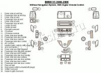 Декоративные накладки салона BMW X5 2000-2006 без навигации система, АКПП AC Control