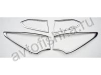 Hyundai Santa Fe (2012-) хромированные рамки на задние фонари