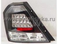 Chevrolet Aveo T200 хэтчбек (03-07) фонари задние черные светодиодные, комплект 2 шт.