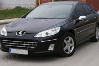 Peugeot 407 (04–11) Накладки на зеркала, 2 части (Abs хром)