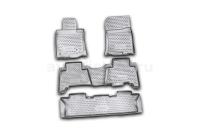 Коврики в салон TOYOTA Land Cruiser Prado 12/2009-2013, 5 шт., 7 мест (полиуретан)