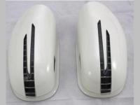 Mercedes W220, W215 корпуса боковых зеркал белые, со светодиодными поворотниками и подсветкой Welcome, дизайн SL-class, комплект 2 шт.