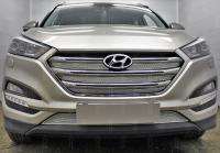 Hyundai Tucson (16–) Защита радиатора Premium, хром, верх (4 части)