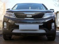 Kia Sorento (13–15) Защита радиатора Premium, хром, середина