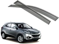 Hyundai ix35 (10–/14–) Дефлекторы боковых окон с хромированным молдингом, OEM стиль