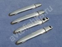 Mitsubishi Outlander (2012-) накладки на ручки дверей с чипом из нержавеющей стали, 4 шт.