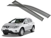 Nissan Murano (10–) Дефлекторы боковых окон с хромированным молдингом, OEM стиль
