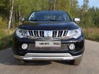 Mitsubishi L200 (15–) Защита передняя нижняя (овальная с ДХО) 75х42 мм