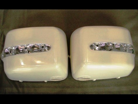 Mercedes G-class W463 (90-02) корпуса боковых зеркал со светодиодными поворотниками черные, комплект 2 шт.