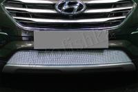 Hyundai Santa Fe (15–) Защита радиатора Premium, хром