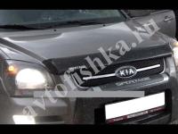 Дефлектор капота темный с надписью Kia Sportage 2005-2010