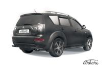 Защита заднего бампера "уголки" Arbori d57 черные MITSUBISHI OUTLANDER XL NEW 2010-2012