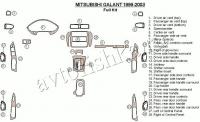 Декоративные накладки салона Mitsubishi Galant 1999-2003 полный набор