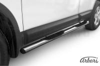 Защита штатных порогов Arbori d76 с проступями NISSAN QASHQAI +2 2011-