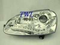 Volkswagen Golf 5 (03-) фары передние линзовые хромированные, со светодиодной подсветкой, под корректор, комплект 2 шт.