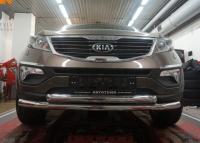 Kia Sportage (10–/14–) Защита переднего бампера двойная d 60/60 мм, нерж.