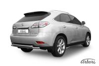 Защита заднего бампера Arbori d57+d57 двойная LEXUS RX-350 2009-2012