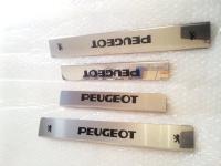 Peugeot 4007, 308, 308SW, 3008 (07-) накладки на пороги дверных проемов, из нержавеющей стали с надписью Peugeot, комплект 4 шт.