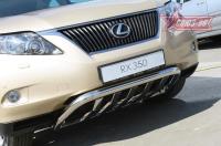 Lexus RX (09–11) Защита переднего бампера 60 мм c элементами из профильной трубы