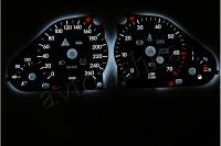 Mercedes W203 С (04-07) светодиодные шкалы (циферблаты) на панель приборов - дизайн 2