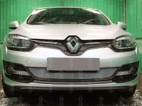 Renault Megane (14–15) Защита радиатора, хром, низ (2 части)