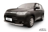 Защита переднего бампера Arbori d57+d42 двойная MITSUBISHI OUTLANDER 2013-2014