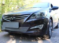 Hyundai Solaris (14–16) Защита радиатора Optimal, хром