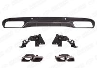 Mercedes-Benz C-Klasse W205 рестайлинг 2018 - 2021 Диффузор заднего бампера 6.3 AMG хром с хромированными насадками