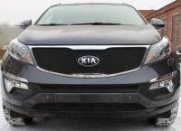Kia Sportage (14–15) Защита радиатора, чёрная, верх (кроме Classic)