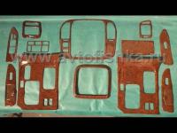 Toyota Land Cruiser 100 (1998-2003) отделка салона под дерево, темное, комплект 17 предметов