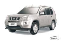 Защита переднего бампера Arbori d57+d57 двойная черная NISSAN X-TRAIL 2011-2014