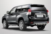 Toyota Land Cruiser Prado (09–13) Защита задняя 60 мм с нижней защитой из профильной трубы, нерж.