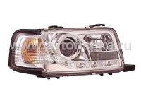 Audi 80 B4 (91-95) фары передние линзовые хромированные со светодиодной подсветкой