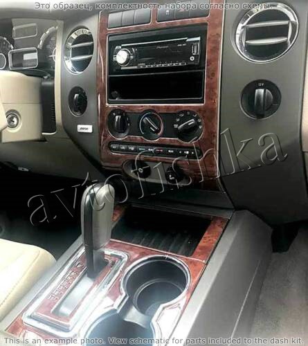 Декоративные накладки салона Ford Expedition 2007-н.в. полный набор, ручной AC Control