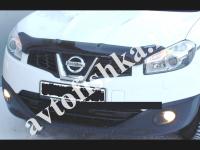 Дефлектор капота темный с надписью Nissan Qashqai 2010-